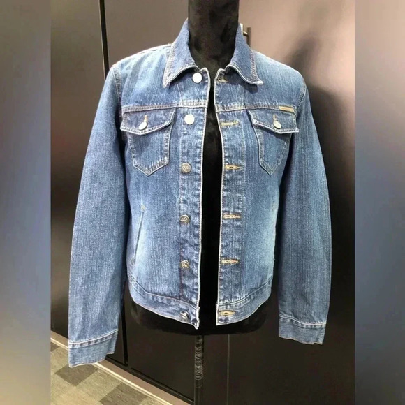 Calvin Klein Jeans Blue Jean Jacket,chest/hip pockets,logo,adjustable waist - Picture 1 of 10